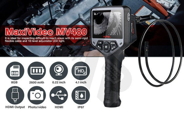Autel MV480 Dual-Camera Digital Videoscope Endoscope Inspection
